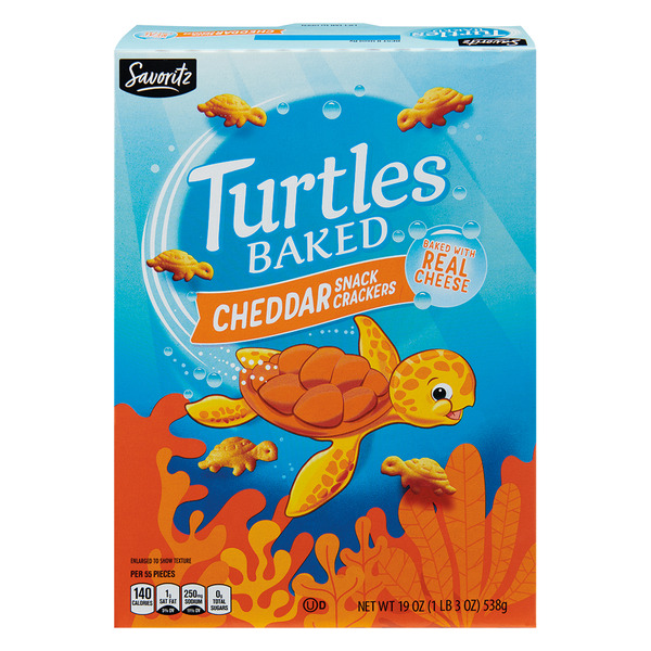 Savoritz Turtles Baked Cheddar Snack Crackers
