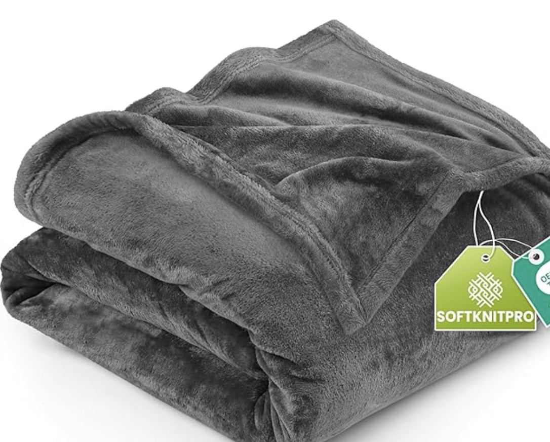Utopia Bedding Sherpa Fleece Blanket Queen Size, Grey, 90 x 90 Inches