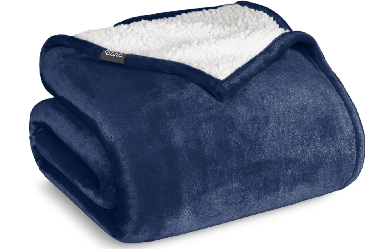 Bare Home Sherpa Fleece Blanket, Full/Queen Size