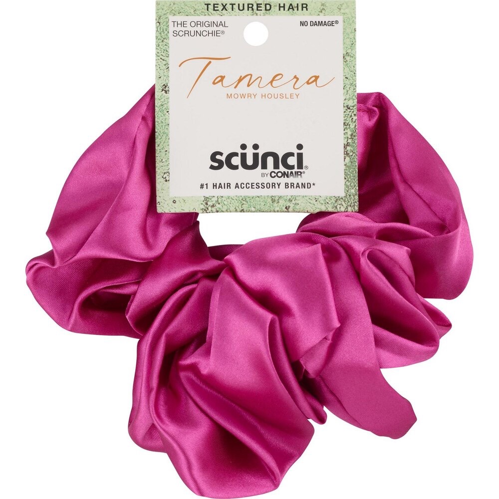 Jumbo Satin Scrunchie, Fuchsia, 1 Count