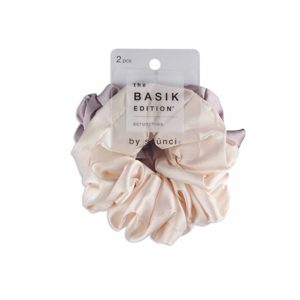 The Basik Edition Jumbo Satin Scrunchies, 2 Ct