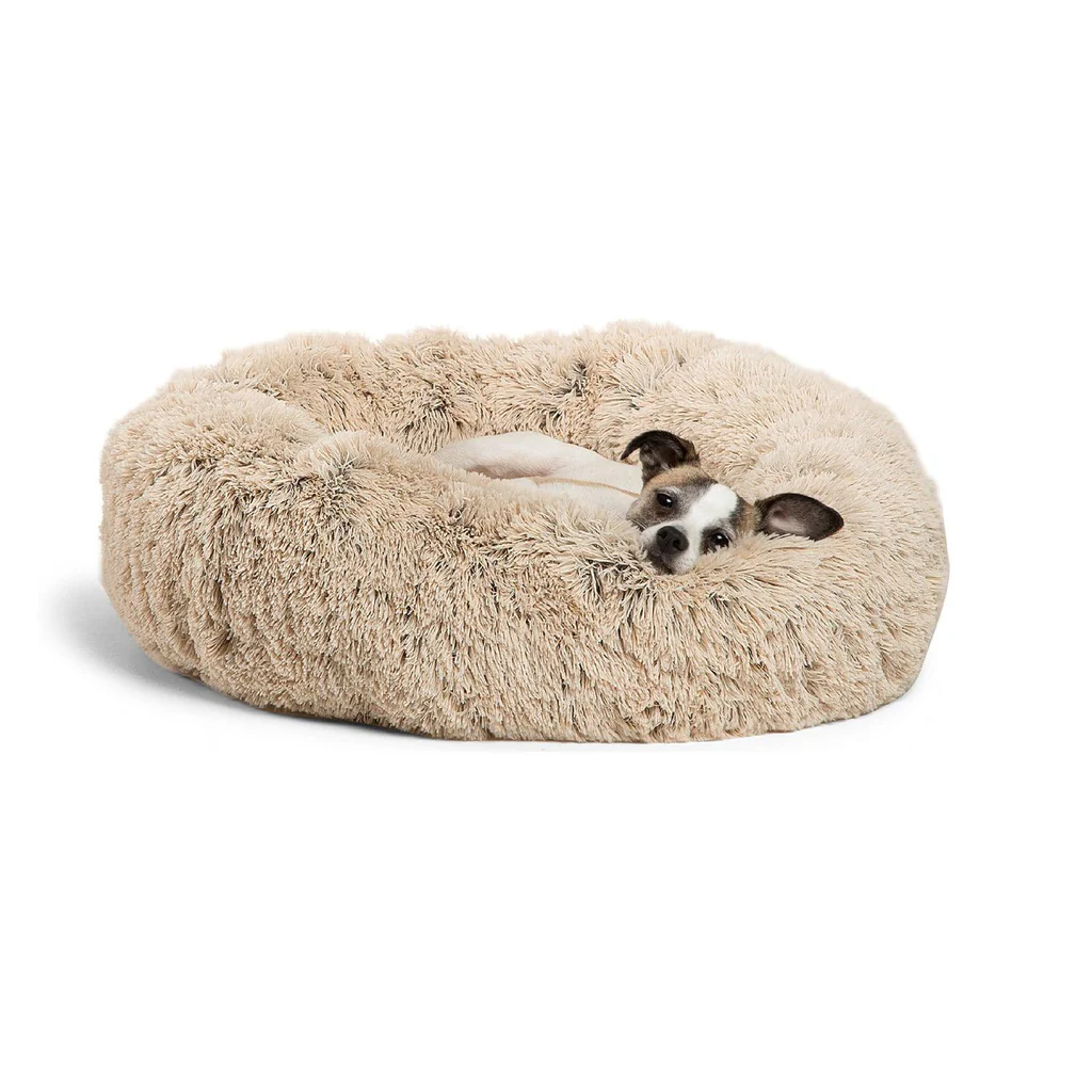 Best Friends by Sheri Original Calming Donut Dog Bed in Shag Fur