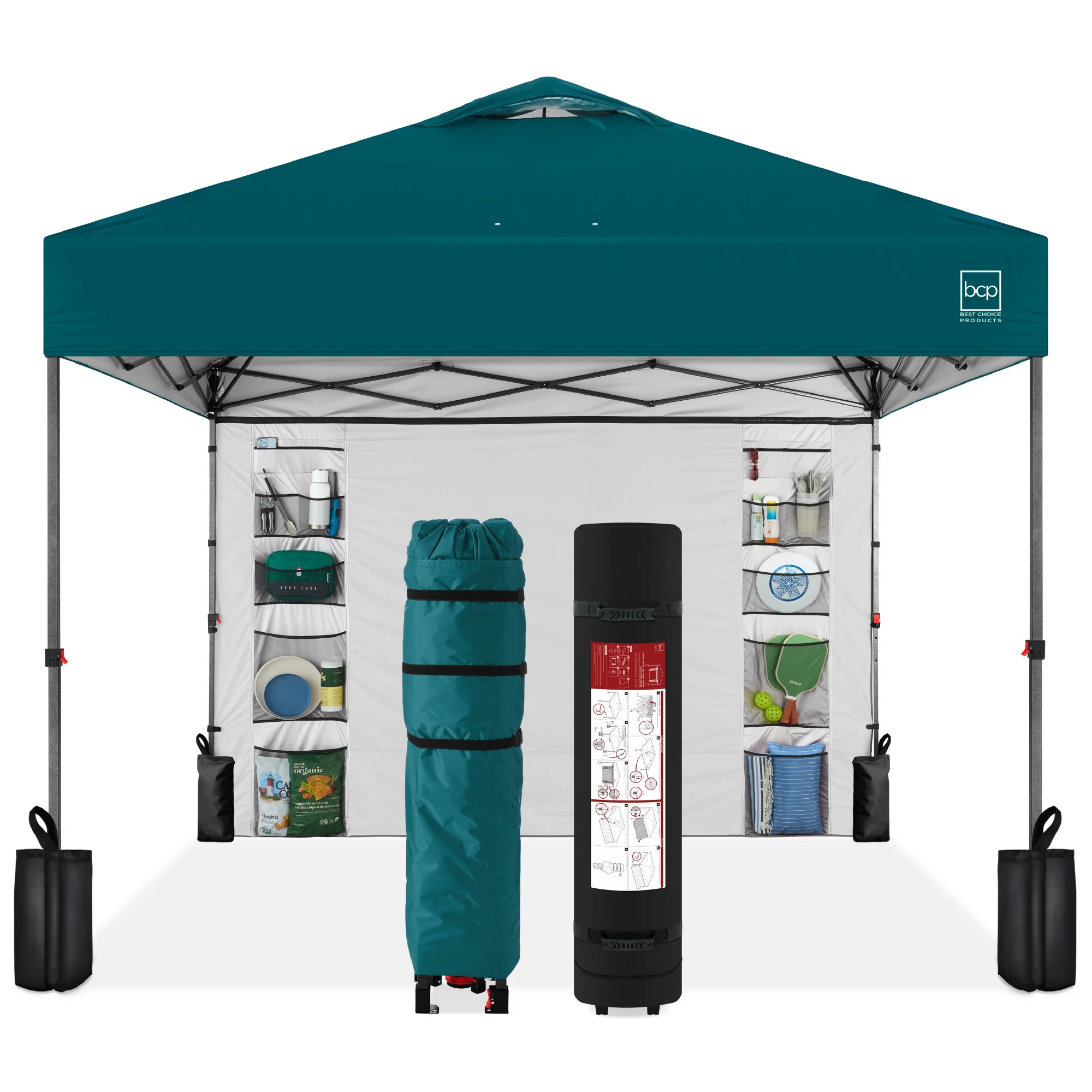 Best Choice Products One-Person Setup Instant Pop Up Canopy with Side Wall - 10 x 10 ft