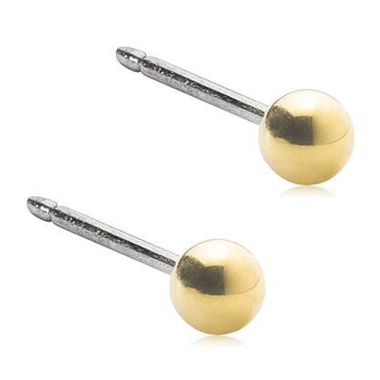 Blomdahl Golden Titanium Ball Earrings